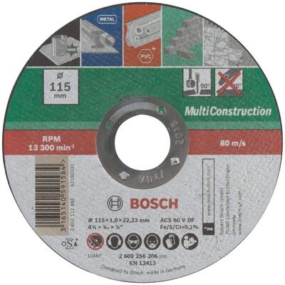 Bosch Modello 2609256306 - Disco da taglio per metallo, pietra, calcestruzzo Bosch Modello 2609256306 - Disco da taglio per metallo, pietra, calcestruzzo