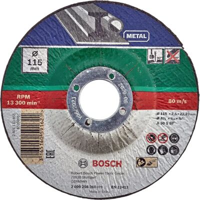 Bosch A 30 S BF - Disque à tronçonner métal avec centre déprimé, 115 mm - Publicité Bosch A 30 S BF - Disque à tronçonner métal avec centre déprimé, 115 mm - Publicité