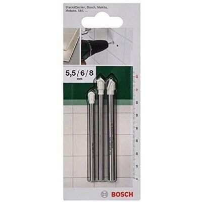 Bosch Powertools Tile Drill Set - Cylindrical Shank - 3 Pieces Bosch Powertools Tile Drill Set - Cylindrical Shank - 3 Pieces