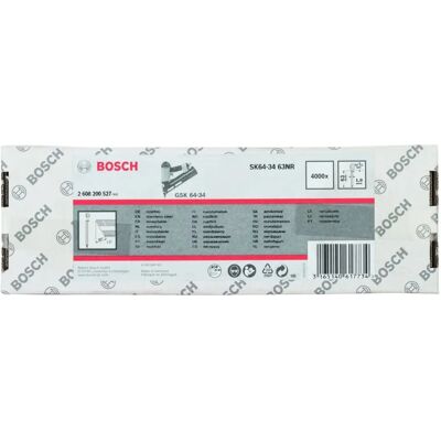 Clous en acier inoxydable Bosch 64-34 - 63 mm - 4000 unités - Publicité Clous en acier inoxydable Bosch 64-34 - 63 mm - 4000 unités - Publicité