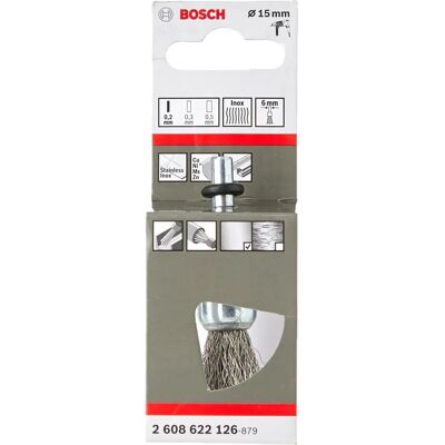 Bosch Fine Finish Brush - 15mm, 0.2mm, Stainless Steel - Brush Bosch Fine Finish Brush - 15mm, 0.2mm, Stainless Steel - Brush