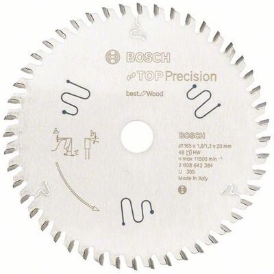 Fita de serra circular Bosch 165x20x1.8mm - Madeira, 48 Dentes Fita de serra circular Bosch 165x20x1.8mm - Madeira, 48 Dentes