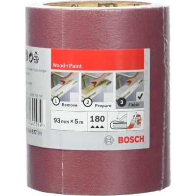 Bosch Modèle 2609256B77 - Rouleau de papier abrasif pour bois et peinture - Grain 180 Bosch Modèle 2609256B77 - Rouleau de papier abrasif pour bois et peinture - Grain 180