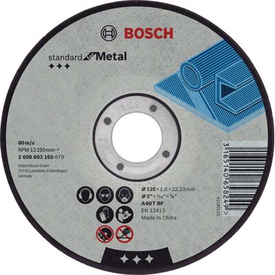 Bosch Modello 2608603166 - Disco da Taglio Metallico - 125mm Bosch Modello 2608603166 - Disco da Taglio Metallico - 125mm