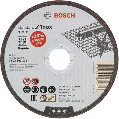 Bosch Rostfritt Stål Skivskiva - Modell WA 60 T BF - 125mm Bosch Rostfritt Stål Skivskiva - Modell WA 60 T BF - 125mm