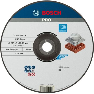 Bosch Zubehör Pro Stone Trennscheibe, gekröpft, 230 x 3 x 22,23 mm - 2608603176 Bosch Zubehör Pro Stone Trennscheibe, gekröpft, 230 x 3 x 22,23 mm - 2608603176