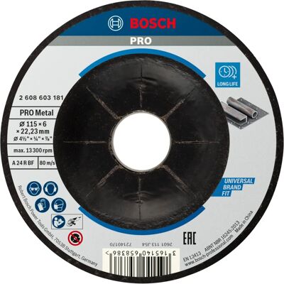 Bosch Modèle 2608603181 - Disque de meulage métal - Fiable, 115mm - Publicité Bosch Modèle 2608603181 - Disque de meulage métal - Fiable, 115mm - Publicité