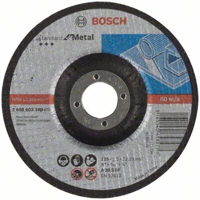 Bosch 2608603160 - Accesorio para amoladora angular - Disco de corte para metal Bosch 2608603160 - Accesorio para amoladora angular - Disco de corte para metal