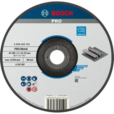 Bosch A 30 S BF Metallschleifscheibe - 180mm, 22.23mm, 3mm Bosch A 30 S BF Metallschleifscheibe - 180mm, 22.23mm, 3mm