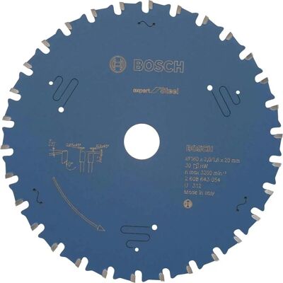 Hoja de Sierra Circular Bosch - Resistente al impacto en acero - 160x20mm Hoja de Sierra Circular Bosch - Resistente al impacto en acero - 160x20mm