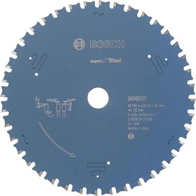 Bosch Circular Saw Blade - 190x20x1.6mm - Impact Resistant Steel Bosch Circular Saw Blade - 190x20x1.6mm - Impact Resistant Steel