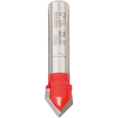 Bosch V-Nutfräser - Microteq Hartmetall - 90° - 12,7mm Ø - 10mm Schnitt Bosch V-Nutfräser - Microteq Hartmetall - 90° - 12,7mm Ø - 10mm Schnitt