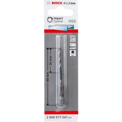 Bosch Impact Control Metallbohrer - 2,5mm, 69mm - Zubehör Bosch Impact Control Metallbohrer - 2,5mm, 69mm - Zubehör