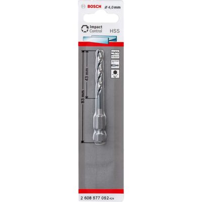Bosch Impact Control Bohrersatz - 4mm, 83mm - Für Schlagbohrer Bosch Impact Control Bohrersatz - 4mm, 83mm - Für Schlagbohrer