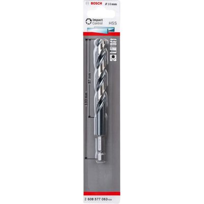Broca Impact Control de espiral - 10mm - Metal - 133mm Broca Impact Control de espiral - 10mm - Metal - 133mm
