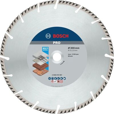 Bosch - Disque à tronçonner diamanté - 300mm, 22.23mm, Universel - Publicité Bosch - Disque à tronçonner diamanté - 300mm, 22.23mm, Universel - Publicité