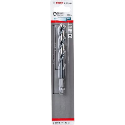 Bosch Impact Control Metaalboor - 9,5 mm, 125 mm, geschikt voor slag Bosch Impact Control Metaalboor - 9,5 mm, 125 mm, geschikt voor slag