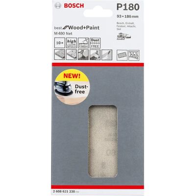 Bosch Schleifpapier 93x186mm Körnung 180 – Schleifblatt für Exzenterschleifer Bosch Schleifpapier 93x186mm Körnung 180 – Schleifblatt für Exzenterschleifer