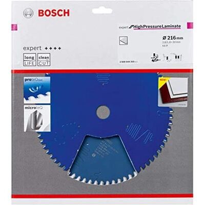 Bosch Modelo 2608644355 Disco de serra circular para laminado de alta pressão - 216 mm Bosch Modelo 2608644355 Disco de serra circular para laminado de alta pressão - 216 mm
