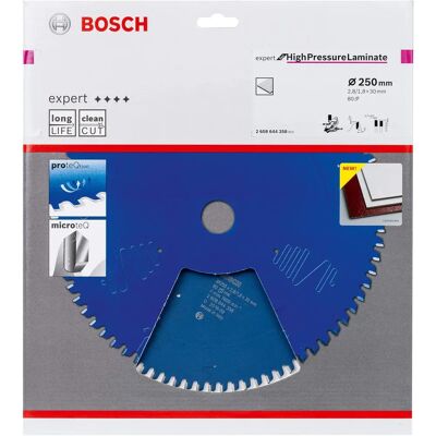Bosch Kreissägeblatt Expert für Hochdrucklaminat - 80 Zähne, 250 mm Bosch Kreissägeblatt Expert für Hochdrucklaminat - 80 Zähne, 250 mm