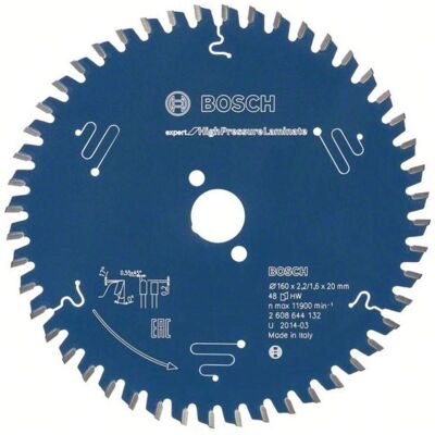 Lâmina de serra circular Bosch para laminado de alta pressão - Durável, 80 dentes Lâmina de serra circular Bosch para laminado de alta pressão - Durável, 80 dentes