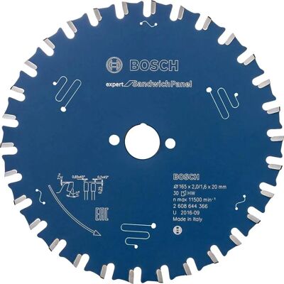 Lama di sega circolare Bosch - Microteq, 165mm, Acciaio, Pannelli sandwich Lama di sega circolare Bosch - Microteq, 165mm, Acciaio, Pannelli sandwich