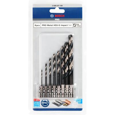 Set de burghie helicoidale Bosch Impact - 8 piese, Model 2608577139 Set de burghie helicoidale Bosch Impact - 8 piese, Model 2608577139