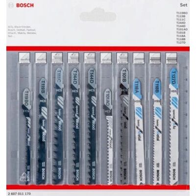 Bosch 2607011170 10 stk. stikksagblade sæt - Træ & Metal Bosch 2607011170 10 stk. stikksagblade sæt - Træ & Metal