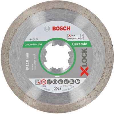 Bosch 2608615136 Diamantkapskiva - Kakel, X-Lock, Ø110mm Bosch 2608615136 Diamantkapskiva - Kakel, X-Lock, Ø110mm