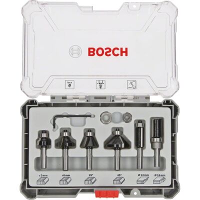 Bosch 2607017468 Set di fresette per bordi da 6 pezzi per legno Bosch 2607017468 Set di fresette per bordi da 6 pezzi per legno