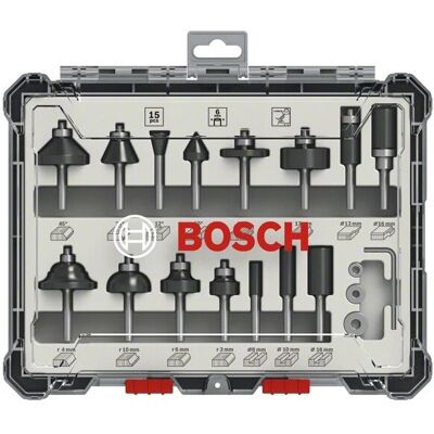 Bosch 2607017473 15-delat fräsställ - Verktyg för trä och router Bosch 2607017473 15-delat fräsställ - Verktyg för trä och router