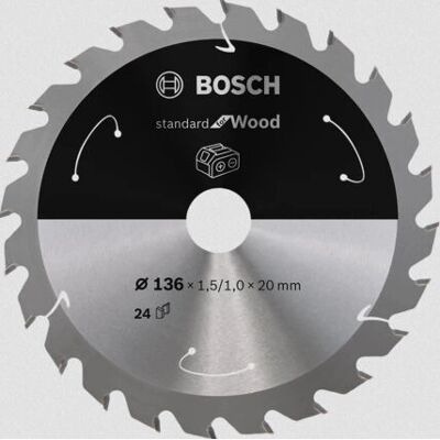 Bosch Cirkelsågblad 136mm - Trä, 24 Tänder Bosch Cirkelsågblad 136mm - Trä, 24 Tänder