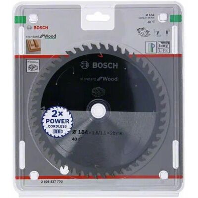 Lama di sega circolare Bosch - 48 denti - 184mm - Max RPM 7900 Lama di sega circolare Bosch - 48 denti - 184mm - Max RPM 7900