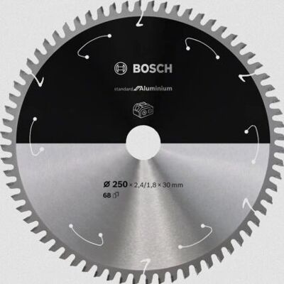 Lama di Sega Circolare Bosch - Alluminio, 250mm, 68 Denti Lama di Sega Circolare Bosch - Alluminio, 250mm, 68 Denti