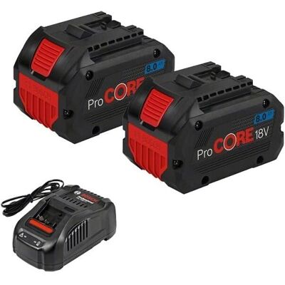 Set di potenza Bosch Professional - 2 Batterie 18V 8.0 Ah + Caricabatterie Set di potenza Bosch Professional - 2 Batterie 18V 8.0 Ah + Caricabatterie