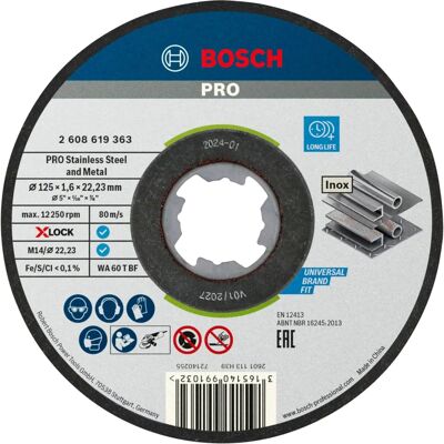 Bosch Profi Edelstahl- und Metallscheibe - 125mm - EN 12413 Bosch Profi Edelstahl- und Metallscheibe - 125mm - EN 12413
