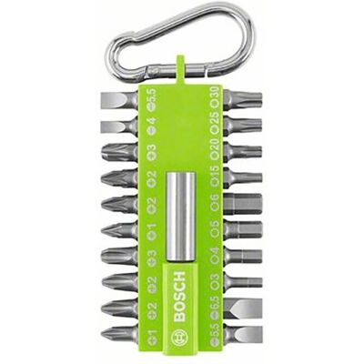 Set de 21 embouts Bosch avec crochet - Vert Set de 21 embouts Bosch avec crochet - Vert