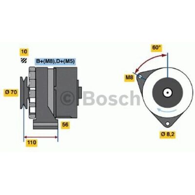 Bosch 0 986 034 150 Alternator - 14V 90A for Volkswagen, Audi, Seat, Ford Bosch 0 986 034 150 Alternator - 14V 90A for Volkswagen, Audi, Seat, Ford