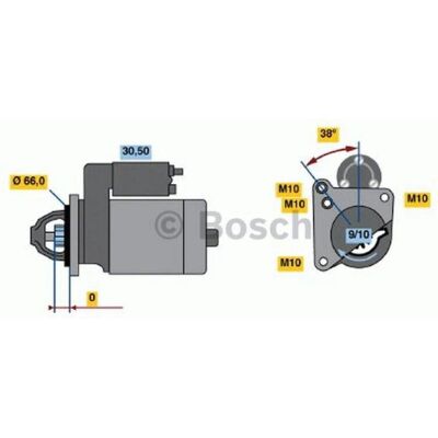 Bosch 0 986 016 400 - Rozrusznik - 12V, 66mm, Renault Bosch 0 986 016 400 - Rozrusznik - 12V, 66mm, Renault