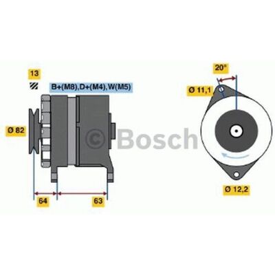BOSCH - 0 986 039 130 - 28V - 55A - Alternator BOSCH - 0 986 039 130 - 28V - 55A - Alternator