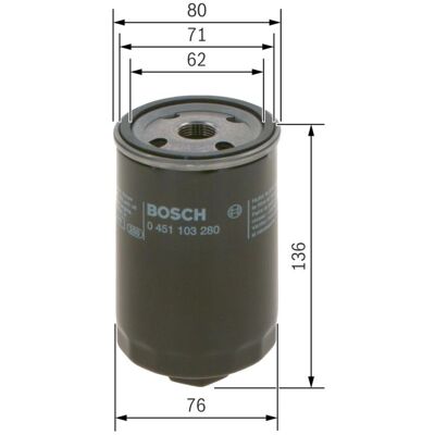 Bosch öljynsuodatin - Malli 0451103280 - Yhteensopiva VW Golf II, Corrado, Passat Bosch öljynsuodatin - Malli 0451103280 - Yhteensopiva VW Golf II, Corrado, Passat