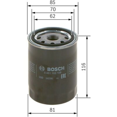 Filtro de Óleo Bosch - Compatível com Citroën C25, Cx, Daf 400-série, Fiat, Ford Filtro de Óleo Bosch - Compatível com Citroën C25, Cx, Daf 400-série, Fiat, Ford
