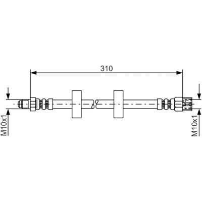 Bosch Bremsleitung M10x1 310mm - Brake Hose Bosch Bremsleitung M10x1 310mm - Brake Hose