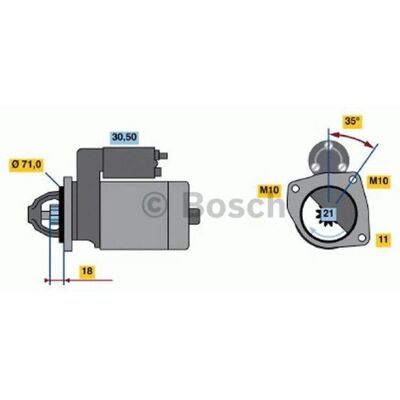 Bosch 0 986 017 530 Startmotor - 12V, 21 Tänder, 72mm Fläns - Startmotor Bosch 0 986 017 530 Startmotor - 12V, 21 Tänder, 72mm Fläns - Startmotor