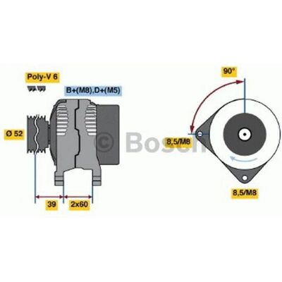Bosch 0 986 041 280 - Lichtmaschine - 14V 120A - Autoersatzteil Bosch 0 986 041 280 - Lichtmaschine - 14V 120A - Autoersatzteil