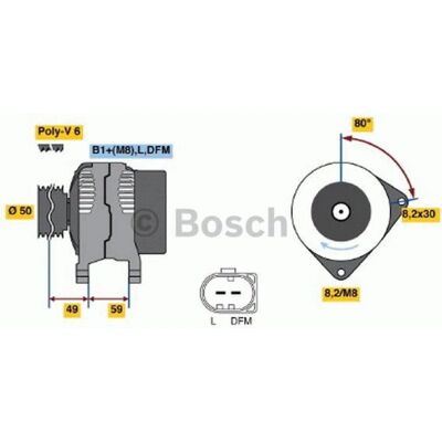 BOSCH 0 986 041 310 Alternator 14V 90A - Generator BOSCH 0 986 041 310 Alternator 14V 90A - Generator