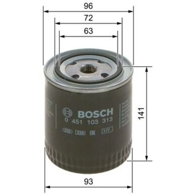 Bosch Ölfilter - Für VW, Audi, Skoda - 114mm Hochwertiges Gewindefilter Bosch Ölfilter - Für VW, Audi, Skoda - 114mm Hochwertiges Gewindefilter