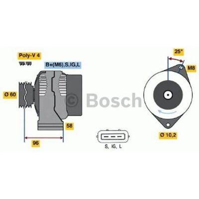 Bosch 0 986 040 461 Generator - 14V 70A - Toyota Modeller Bosch 0 986 040 461 Generator - 14V 70A - Toyota Modeller