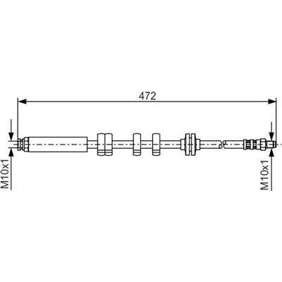 BOSCH Modèle - M10x1, 448mm - Tuyau flexible de frein BOSCH Modèle - M10x1, 448mm - Tuyau flexible de frein