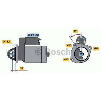 Bosch Startmotor - 12V, 3 monteringshuller, 10 tænder - Til Ford Focus, Fiesta, Fusion Bosch Startmotor - 12V, 3 monteringshuller, 10 tænder - Til Ford Focus, Fiesta, Fusion